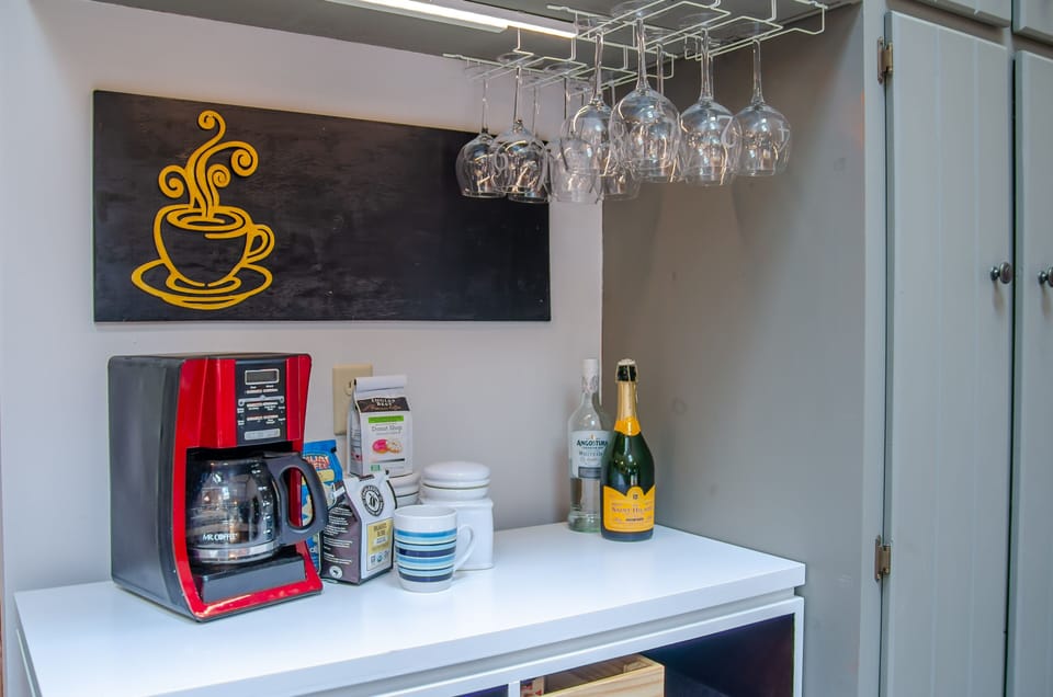 Coffee and wine bar off kitchen