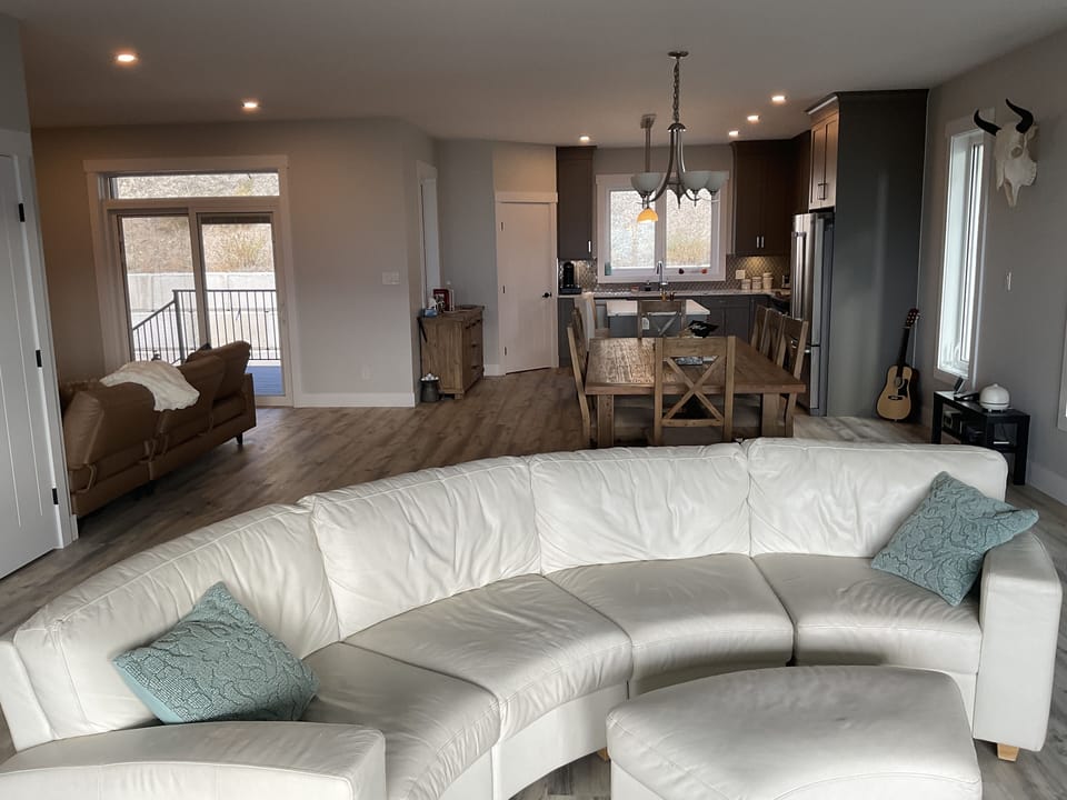 Living room thru kitchen and tv room