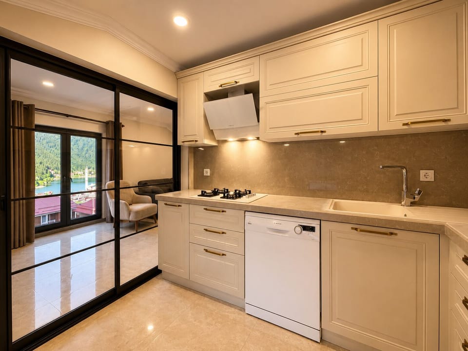 Classic Loft | Private kitchen | Fridge, oven, stovetop, electric kettle