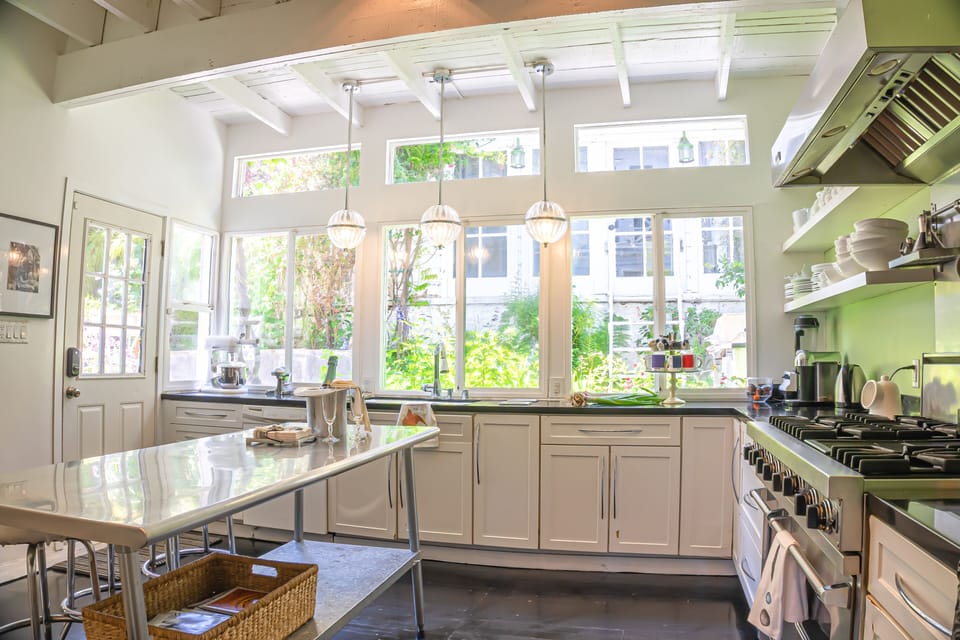CHEF'S KITCHEN OVERLOOKING GARDEN