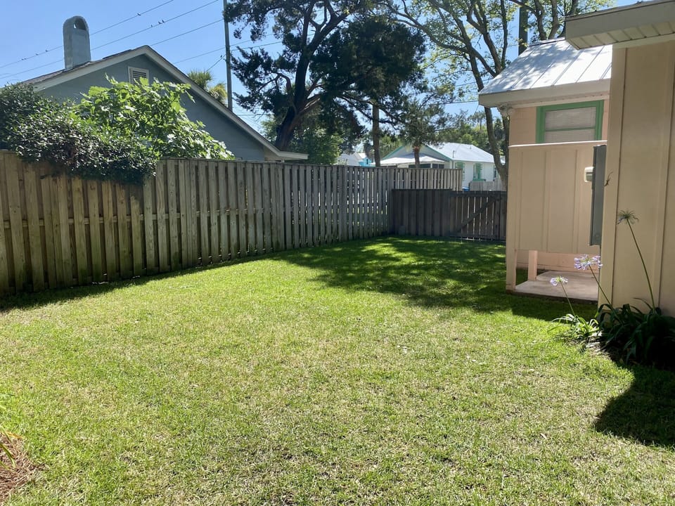 Outdoor shower with hot and cold water 