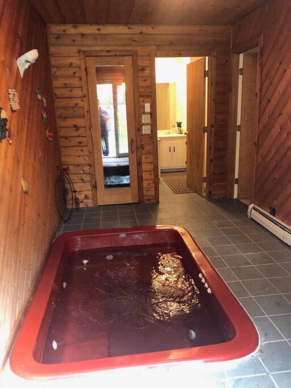 Spa Room- Hot Tub, Sauna and full Bathroom.