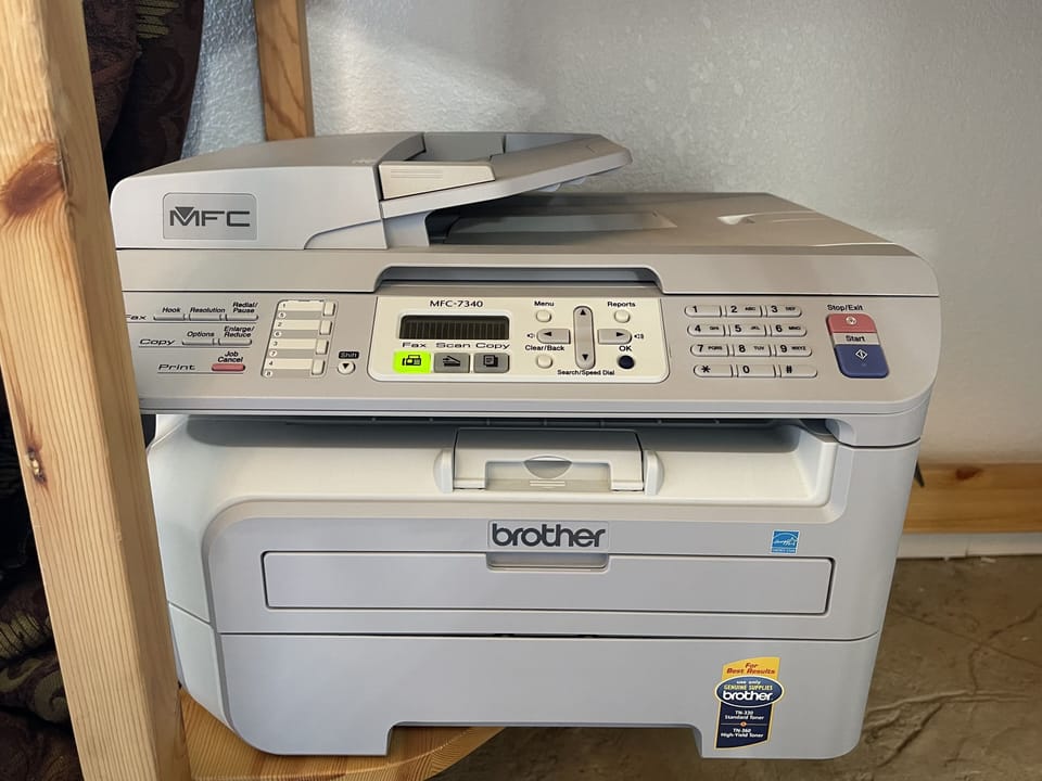 Printer at work desk