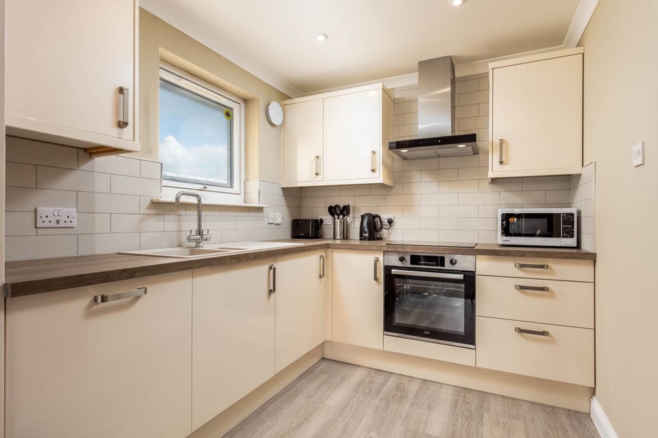 Classic Apartment | Private kitchen | Full-size fridge, microwave, oven, stovetop