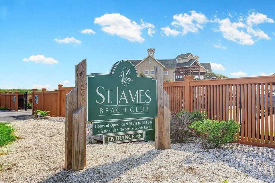 Beach Club entrance on Oak Island