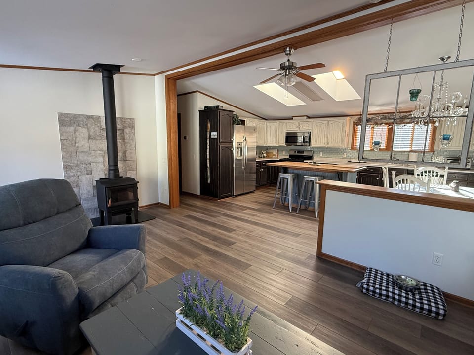 Living room and kitchen