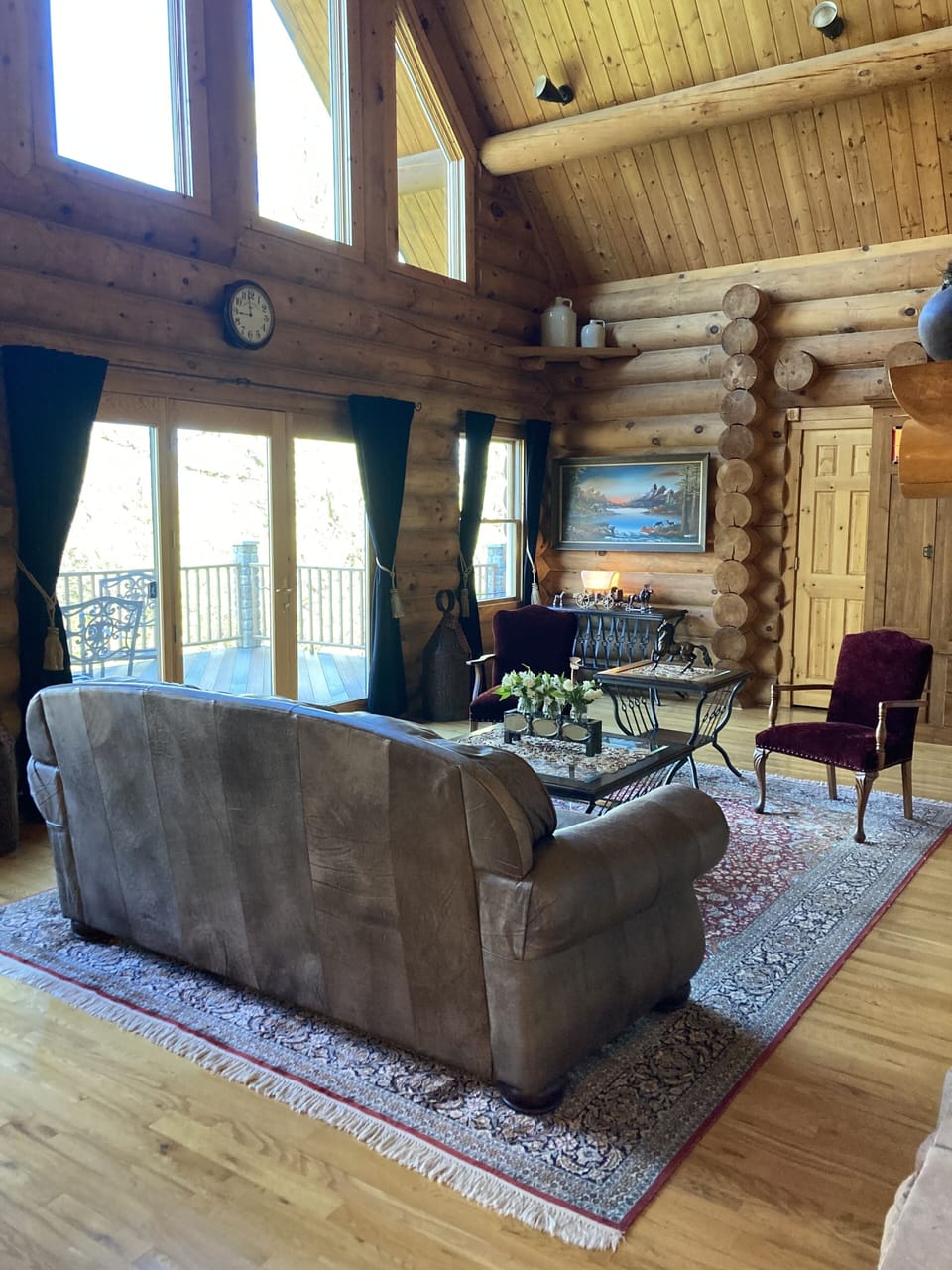 Great room reaches over 25 ft. high! Wow!