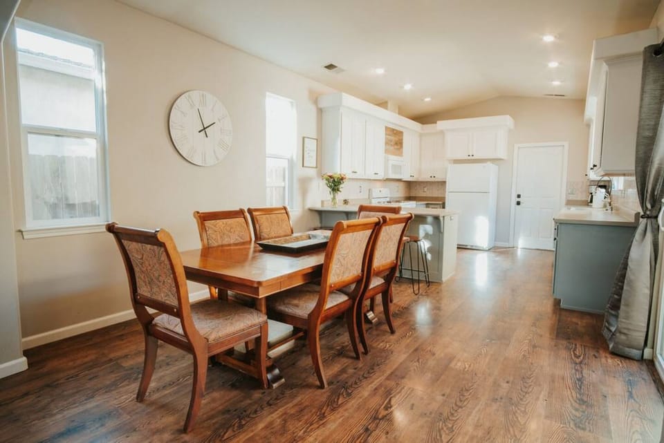 Share meals and meaningful conversations around the dining table, perfect for family dinners or game nights with friends.