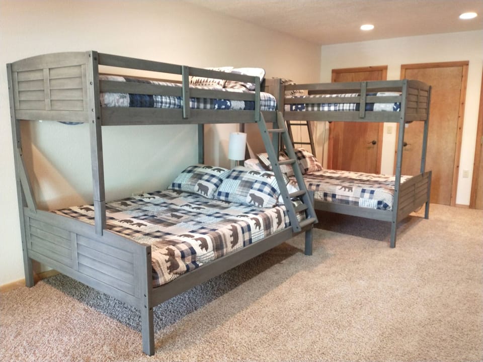 Lower level-perfect place for the kids. Two sets of twin over full bunk beds