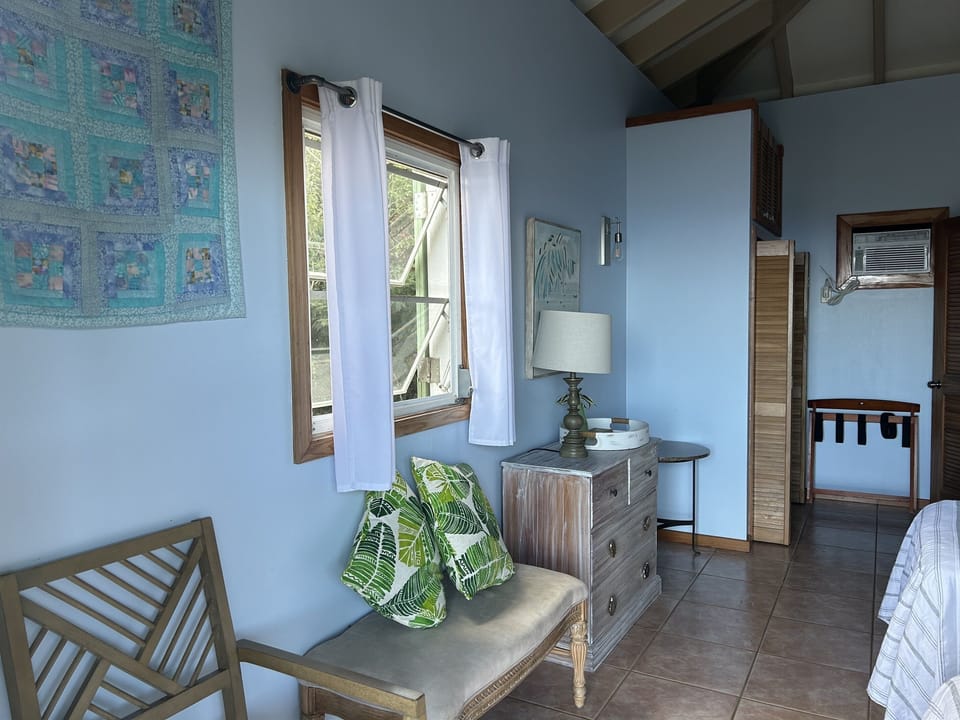 Seating area in the bedroom pod.