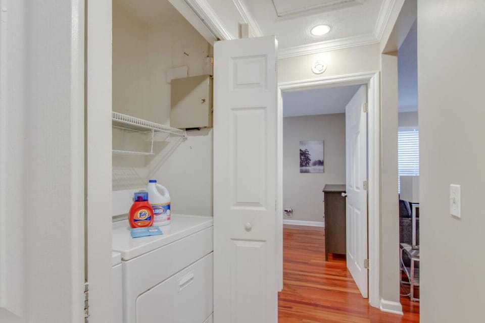 In-unit washer and dryer for a convenient and comfortable stay.