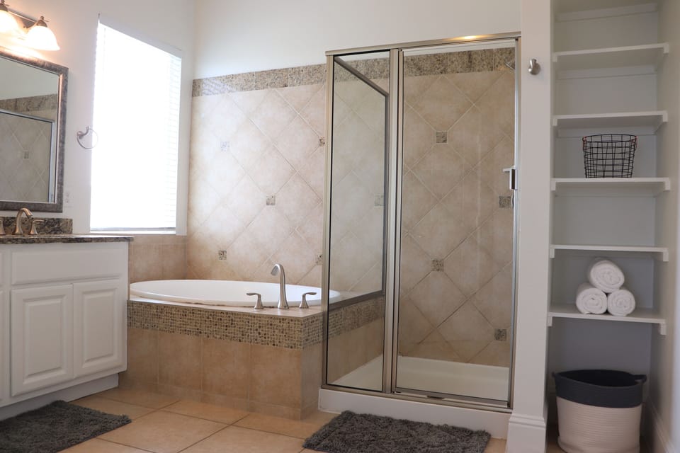 Room 1-Jacuzzi tub-shower-bathroom