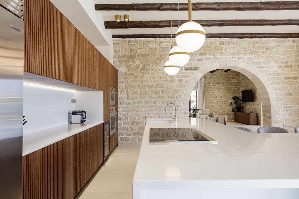 Fully equipped, gourmet kitchen on the ground floor.
