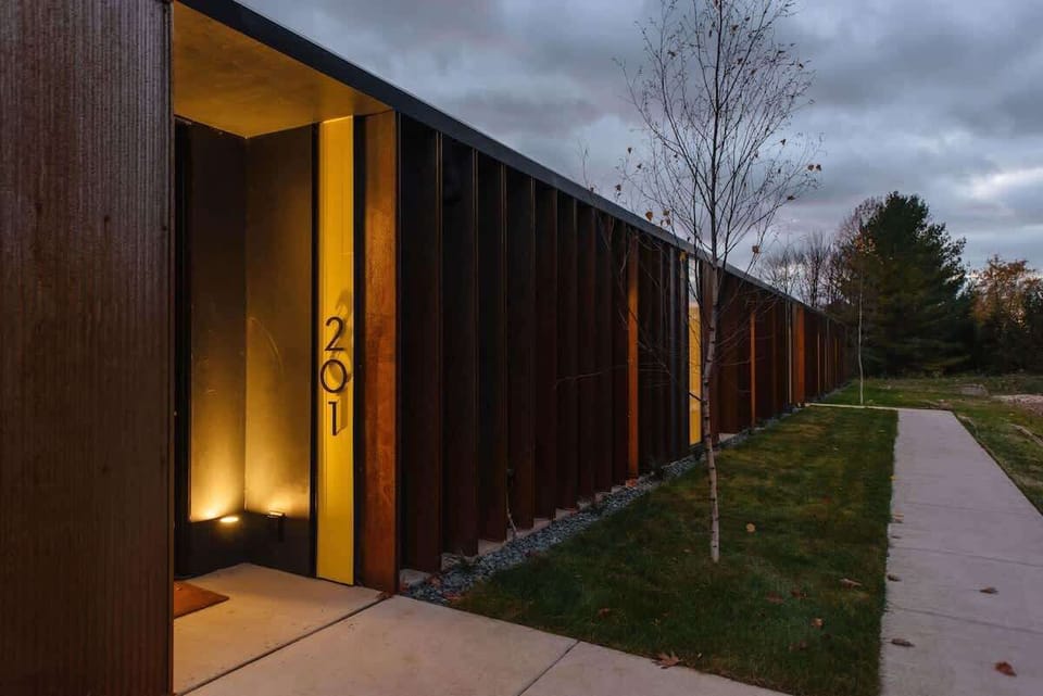 Each 3-bedroom Flat features an open floor plan and is thoughtfully furnished with high end furniture.  We teamed up with local artists and photographers to decorate each flat with a unique, Door County flair.