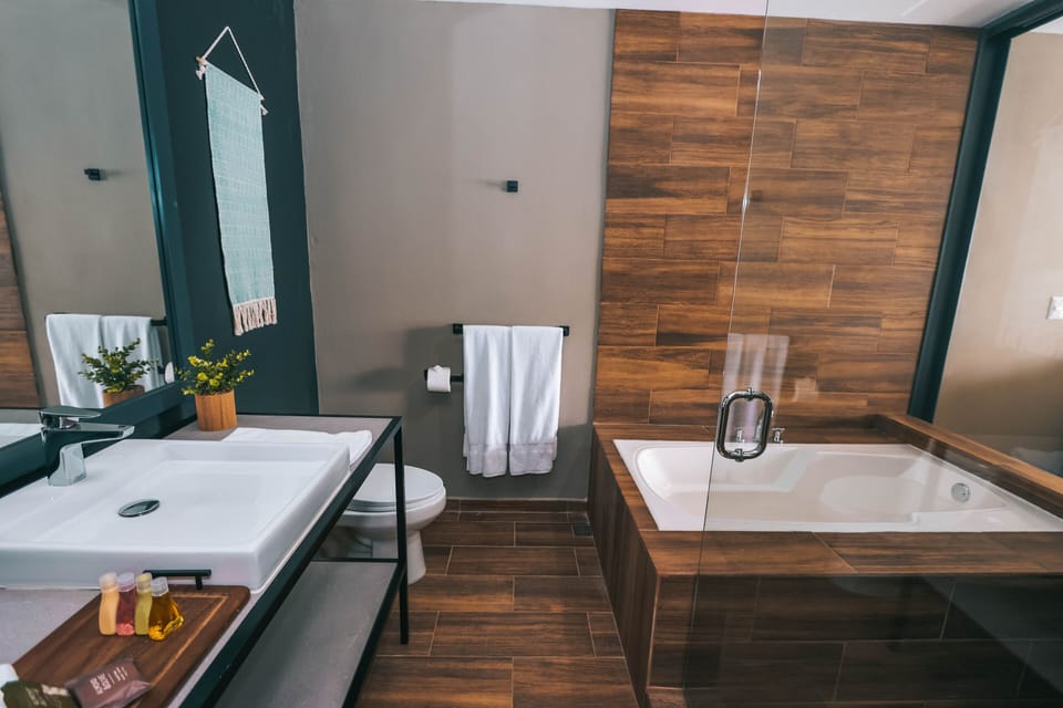 Shower, rainfall showerhead, hair dryer, bidet