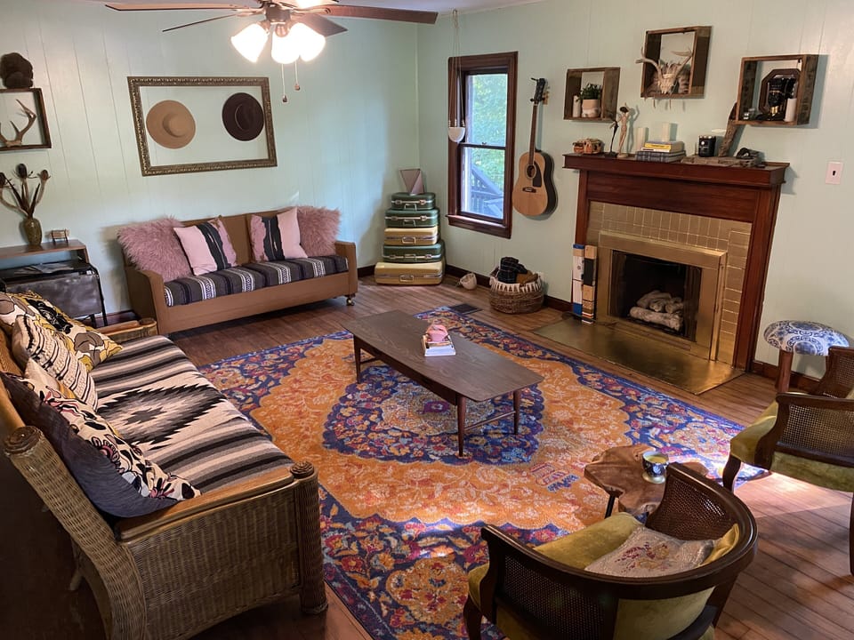Large living room. Couch folds out into a Queen bed