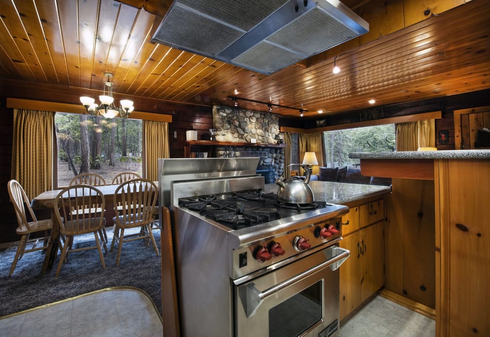 Kitchen with granite counter, stainless steel appliances