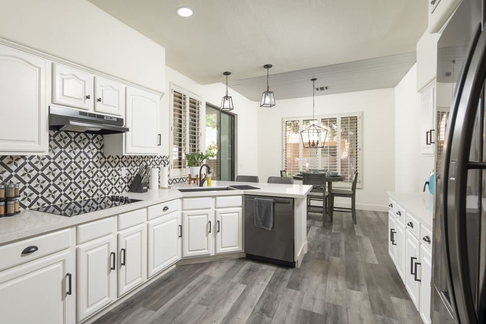 Full Kitchen.  Fully Equipped with all updated appliances, pots, pans, cookware,