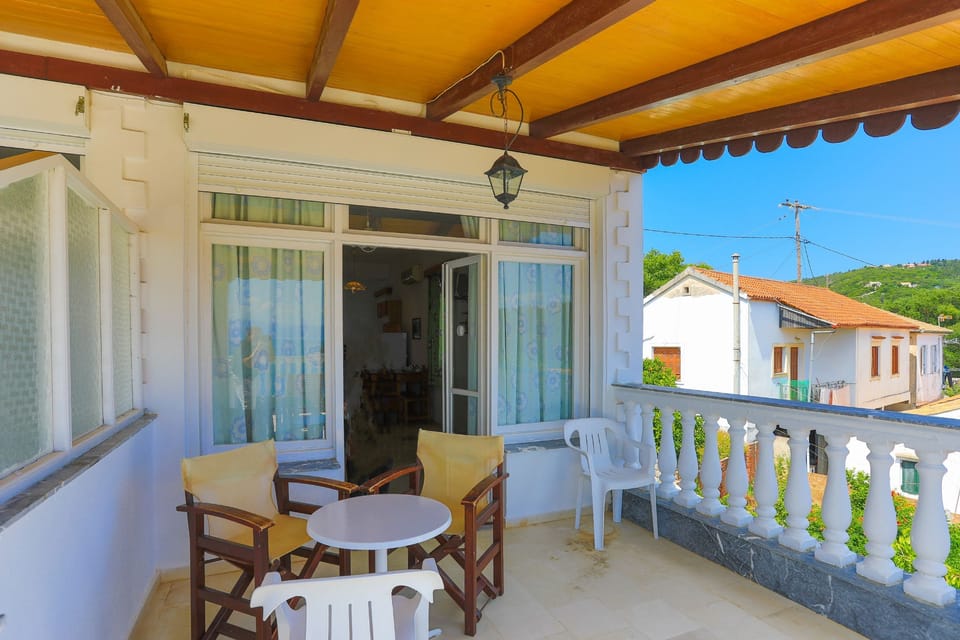 Table for two on balcony