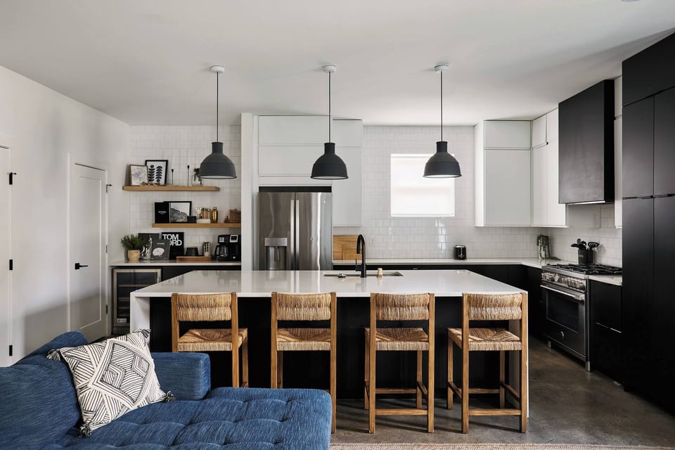 Our fully-equipped kitchen is a chef's dream, complete with comfortable bar seating for casual dining or keeping the cook company.