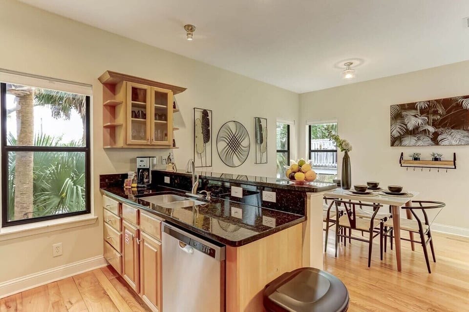 Refrigerator, dishwasher, coffee machine.