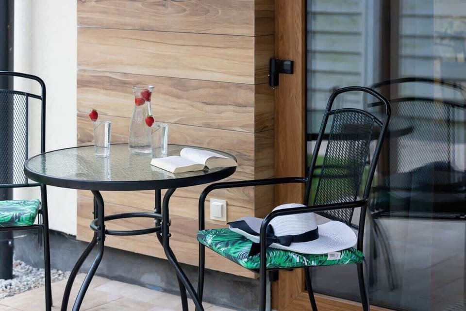 Terrace/patio with garden furniture.