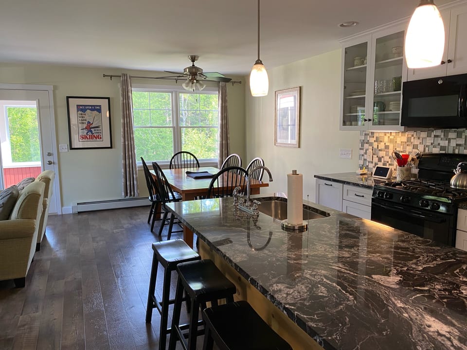 Open plan kitchen, living, and dining