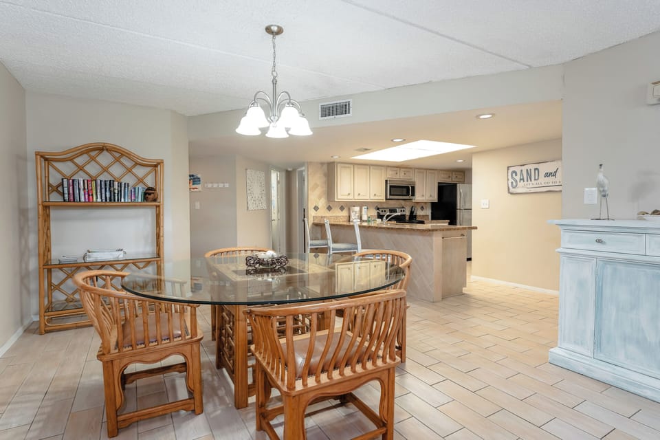 Just off the dining space is the kitchen - keeping the fun and food flowing!