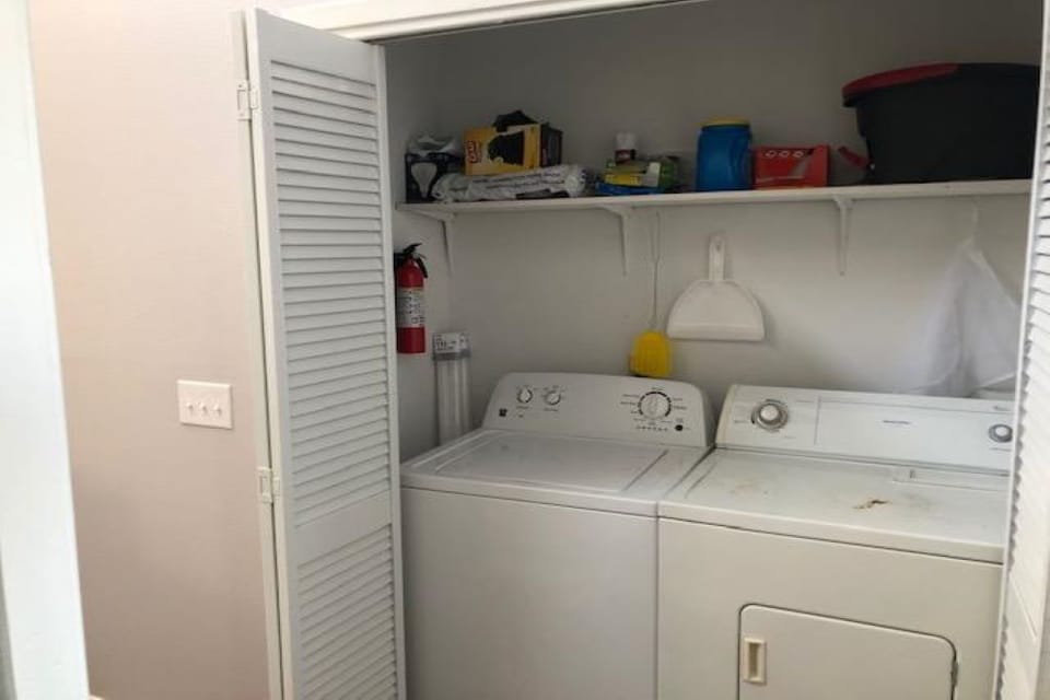 Washer & Dryer with laundry supplies