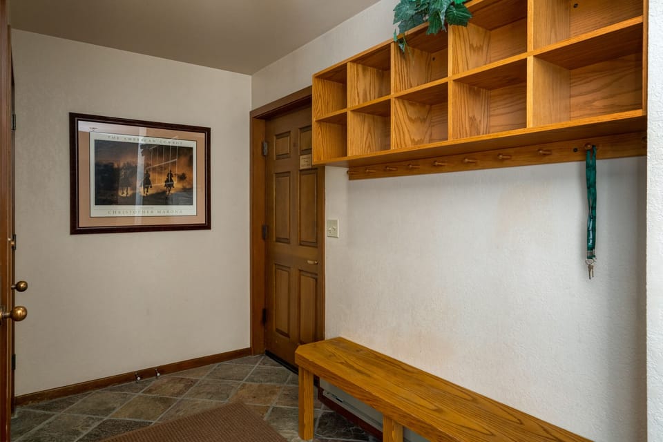 Front entry with a bench and storage!