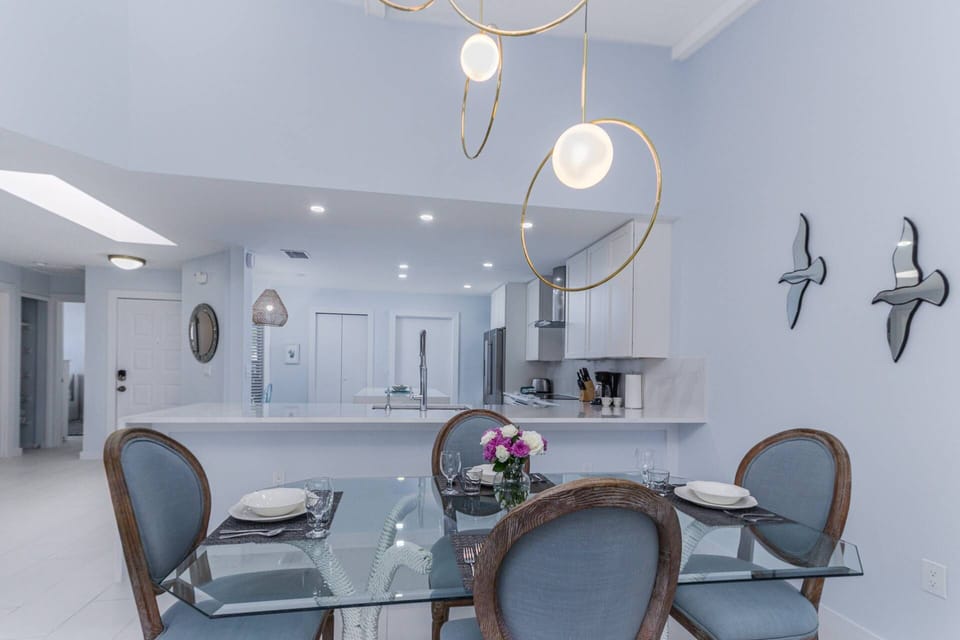 Set up the dining table to enjoy home made meals whenever preferred to dining out.