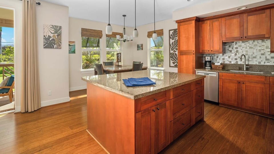 Pili Mai Resort at Poipu #15M - Kitchen & Dining Area - Parrish Kauai