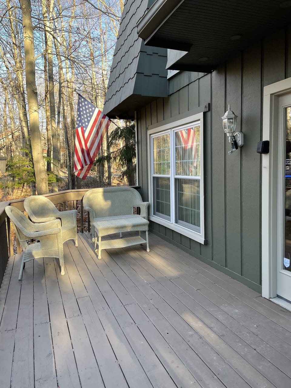 Newly painted front porch