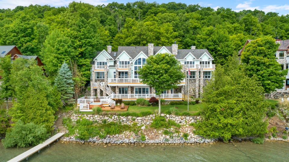 Lakefront Backyard with private dock