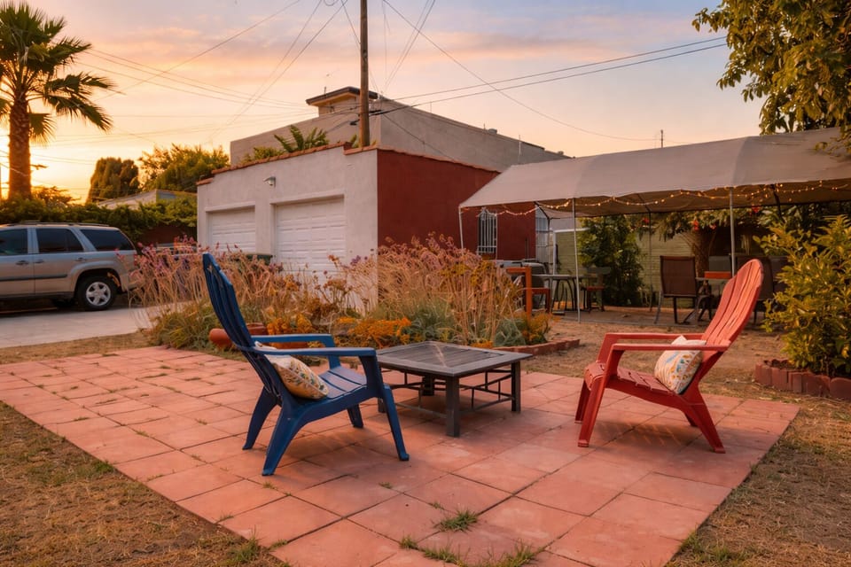 Private outdoor seating area — enjoy morning coffee or unwind in a quiet residential setting