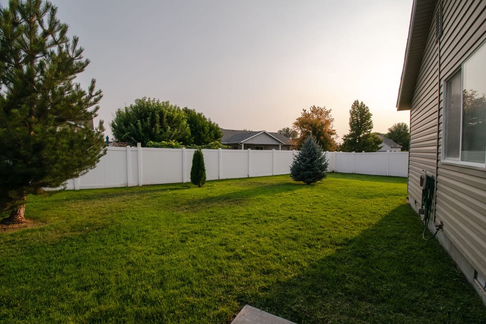 Large fenced in backyard