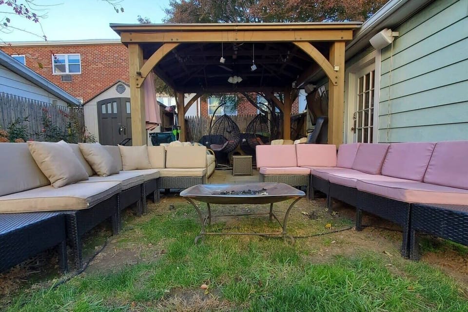 Backyard with Cozy Fire Pit
