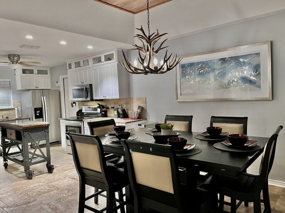 Kitchen has everything you need. 2nd Full-size fridge is located in the garage. 
