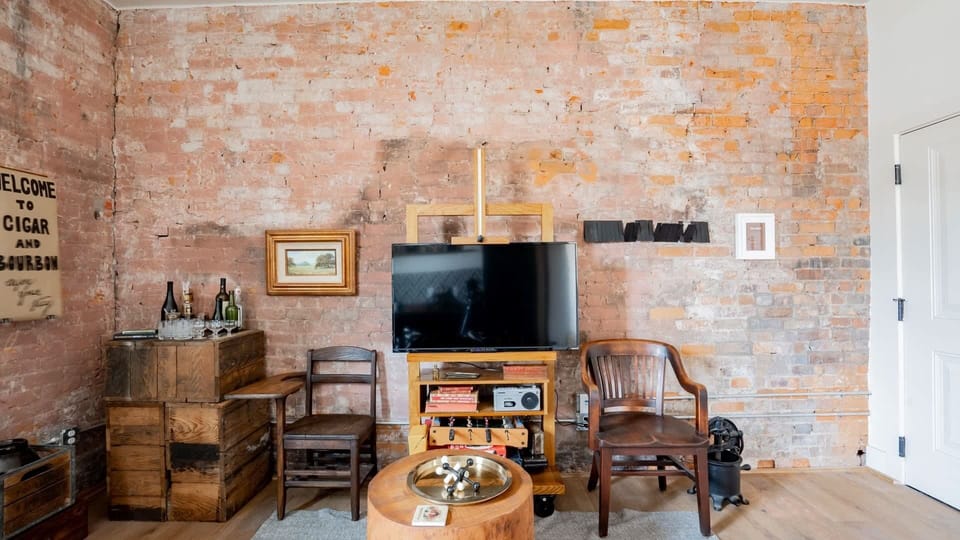 The TV's on an easel