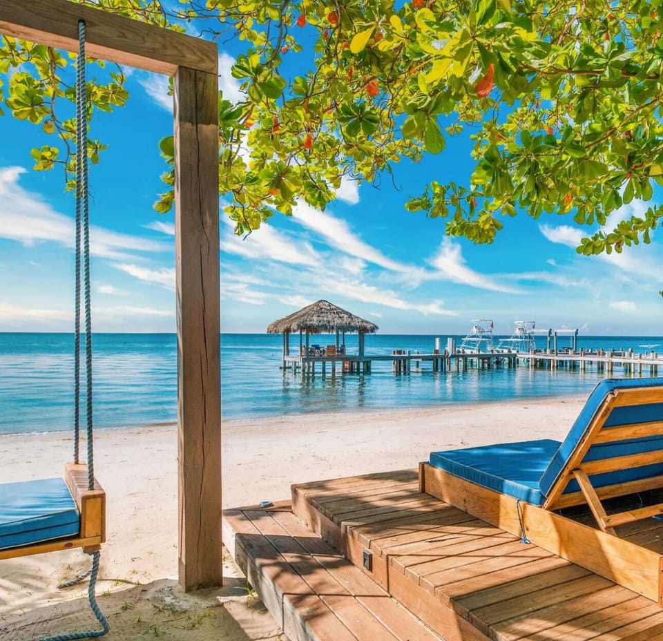 Our private beach at Beach Club Blue Roatan you get access with our wrist bands