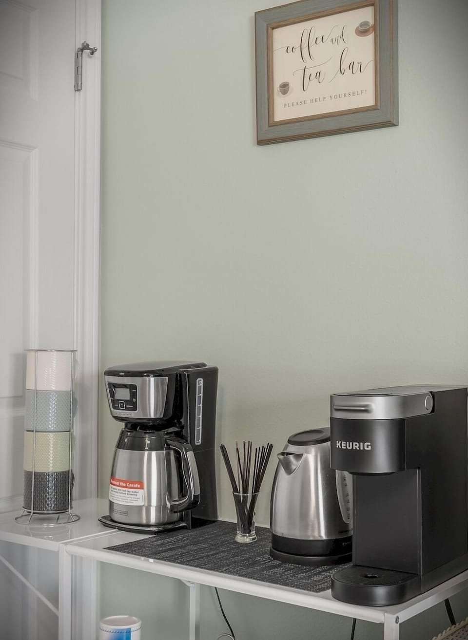 Coffee and Tea Bar in Master Bedroom