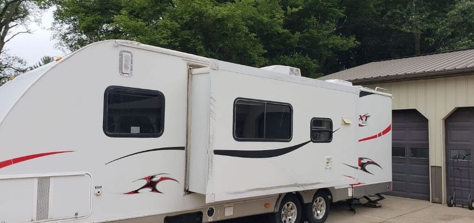 The tip out provides extra room inside for the kitchen and couch/sleeper