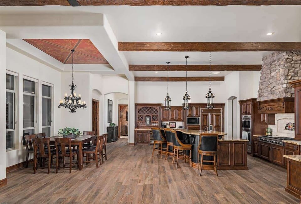 Spacious kitchen and living room space
