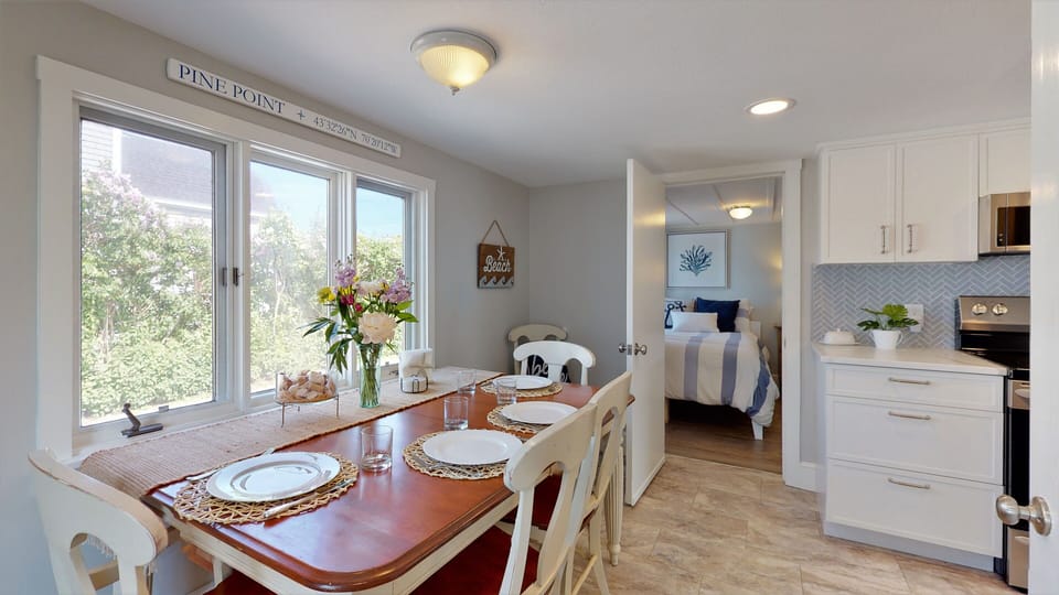 Dining table located in kitchen 