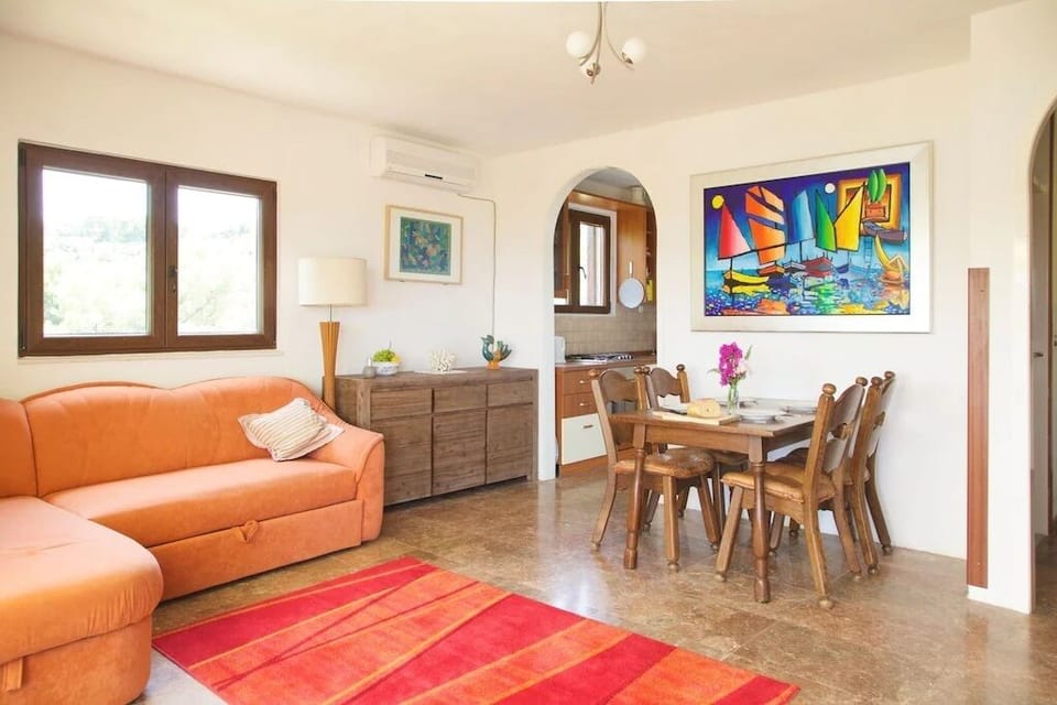 Living room with sofa bed.