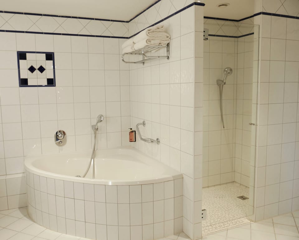 Free toiletries, hair dryer, bathrobes, slippers