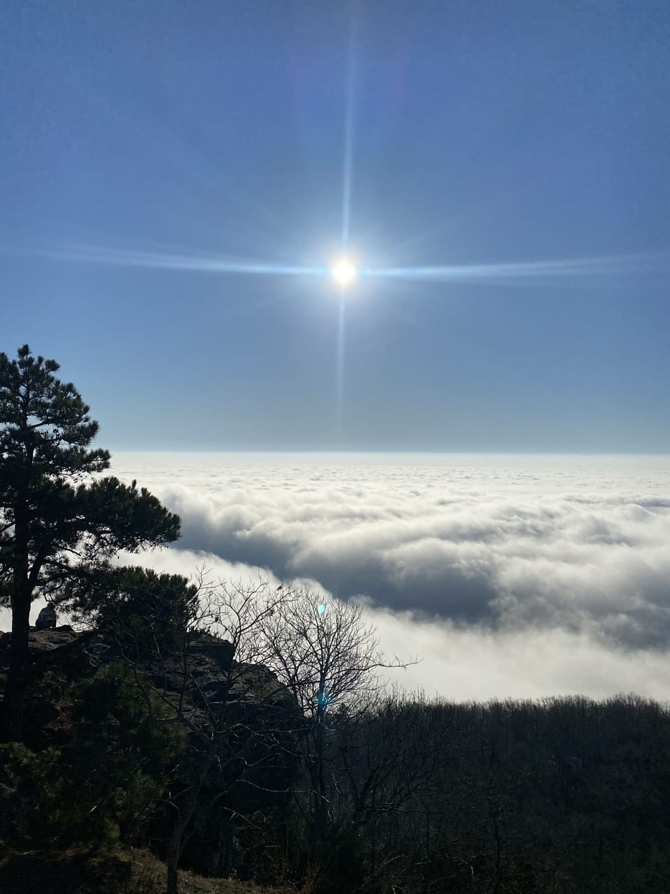 Mt Nebo views off the upstairs deck where the clouds are below you