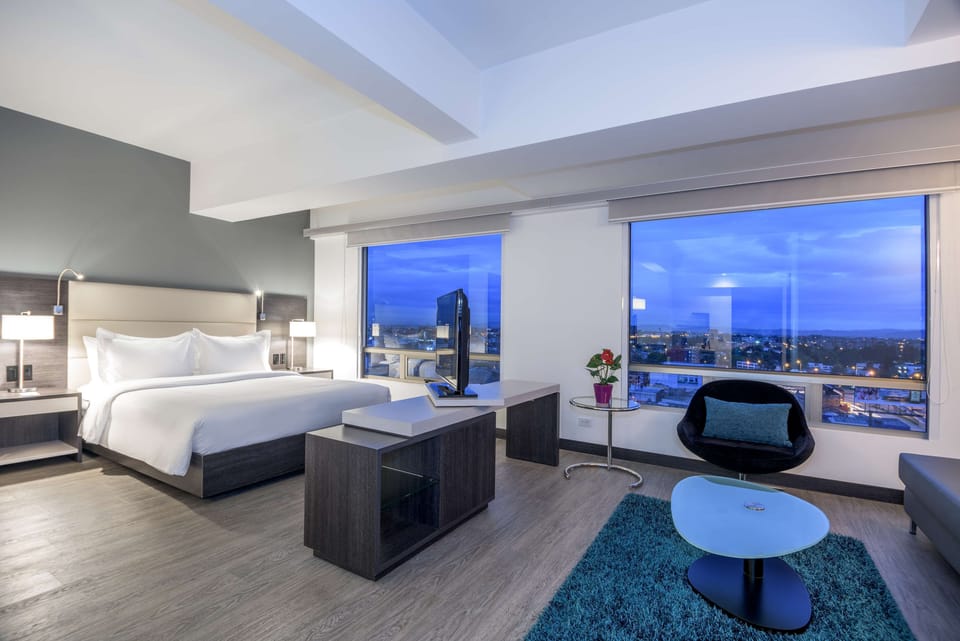 In-room safe, desk, laptop workspace, soundproofing