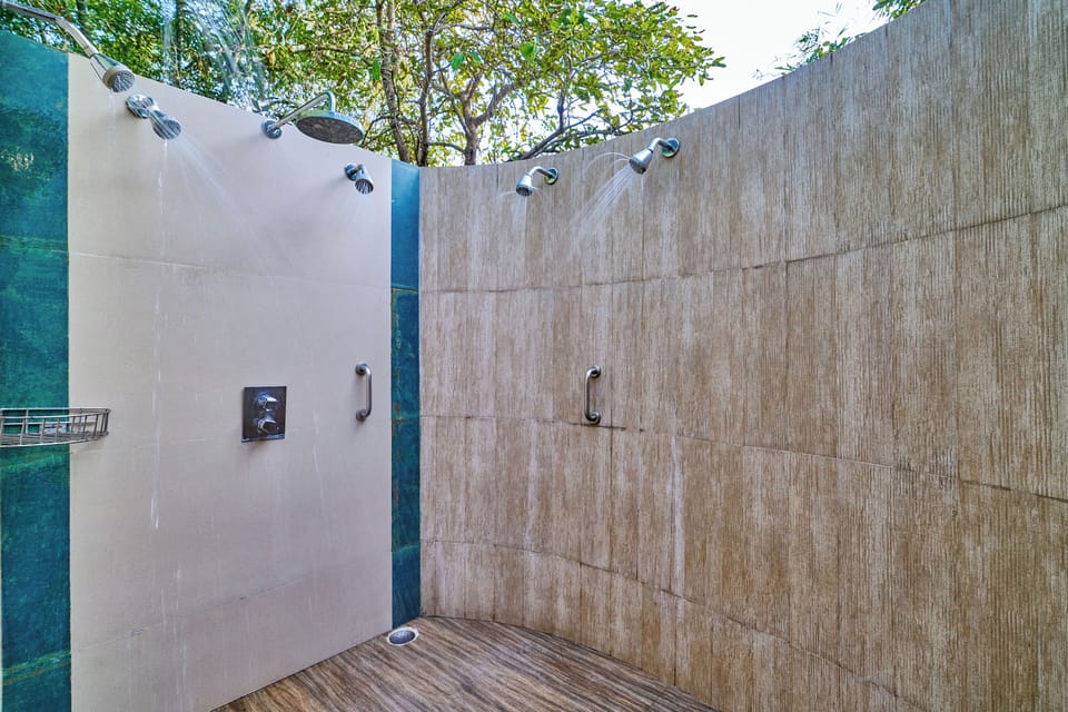 Superior Luxury Tent | Bathroom | Shower, rainfall showerhead, designer toiletries, hair dryer