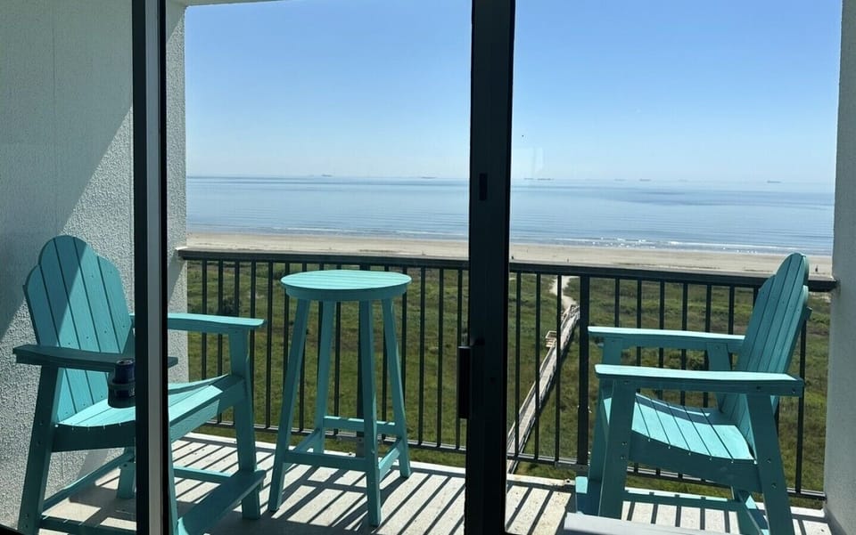 Stunning view of the Gulf from our private balcony